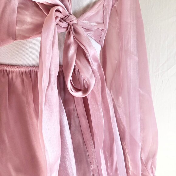 Pink Organza Mini Party Dress - Picture 13 of 13
